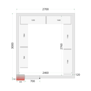 Negatiivne külmkamber - 2700 x 3000 TEFCOLD: Optimaalne ladustamine professionaalidele