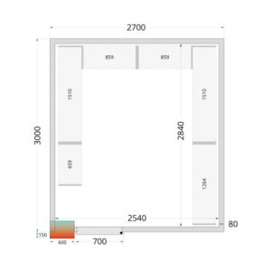 Positiivne külmkamber - 2700x3000 | TEFCOLD - Optimeeritud ladustamine professionaalidele