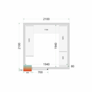 Optimeerige oma külmkamber TEFCOLD riiulikomplektiga - 2100x2100