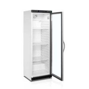 Klaasuksega külmkapp TEFCOLD - Valge - 350 L: Optimaalne ladustamine toiduainetele ja toodete nähtavus.