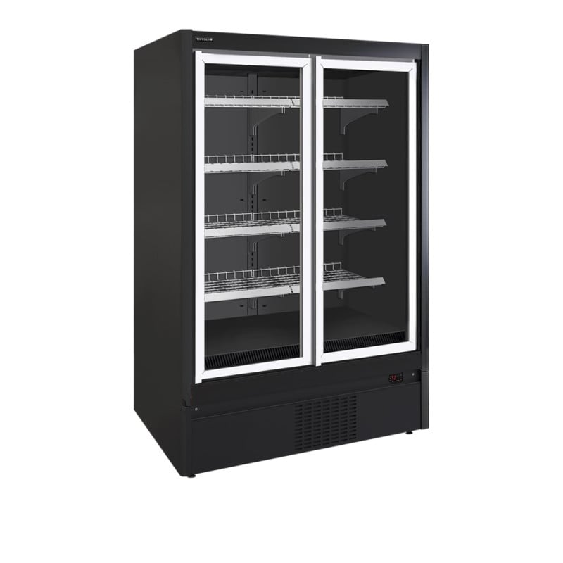 Black Supermarket Refrigerated Display Case - 850 L TEFCOLD: Optimal storage and product enhancement Black Supermarket Refrigerated Display Case - 850 L TEFCOLD: Optimal storage and product enhancement