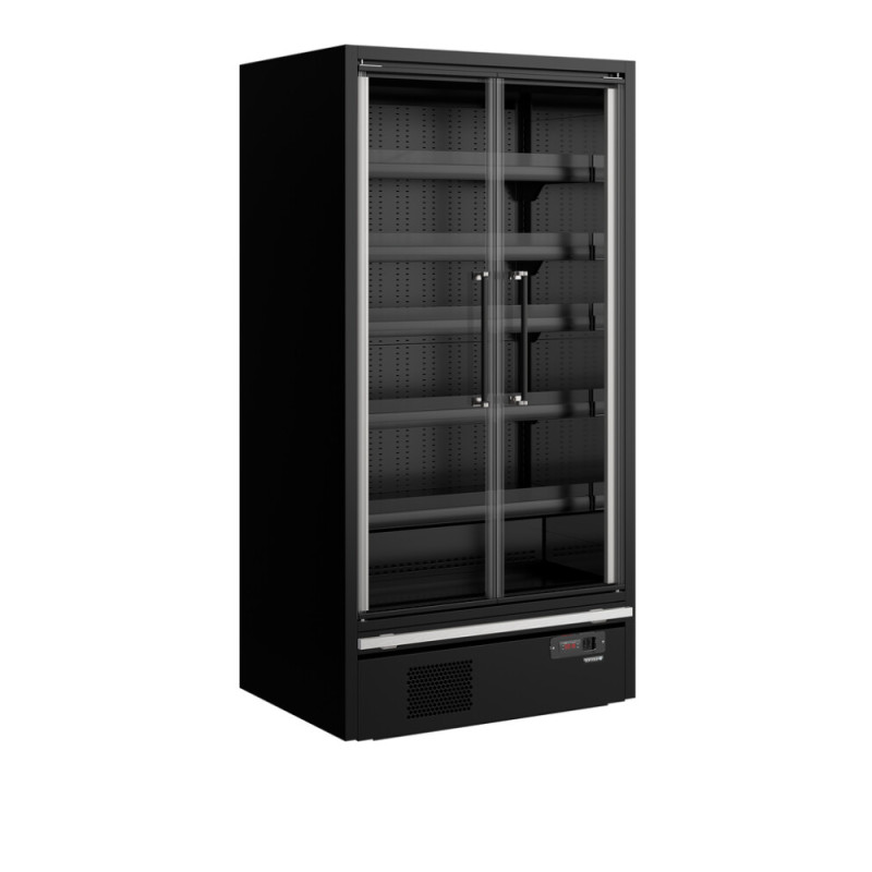 TEFCOLD Black Refrigerated Display Case 2 Doors Supermarket TEFCOLD Black Refrigerated Display Case 2 Doors Supermarket