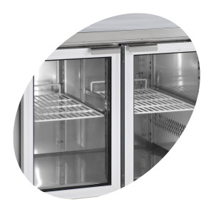 Stainless Steel Refrigerated Table 3 Glass Doors GN 1/1 TEFCOLD - Optimal storage and preservation