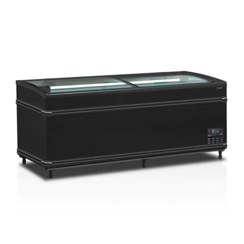 Refrigerator Freezer Curved Glass Lid - Black - 500 L - TEFCOLD Refrigerator Freezer Curved Glass Lid - Black - 500 L - TEFCOLD