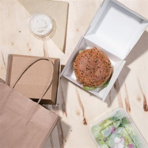 Compostable Small Hamburger Boxes 112mm - Pack of 150 Kraft Fiesta