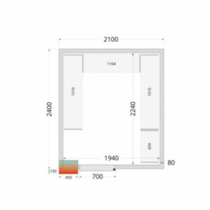 TEFCOLD - Külmkambri paneel 2100 x 2400 - Isolatsioon 80mm - Modulaarne