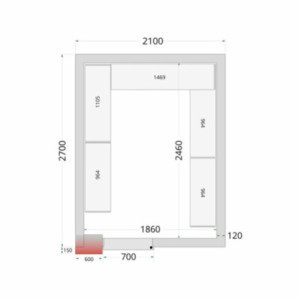 Külmkambri paneel TEFCOLD 2100x2700x2200 mm - Isolatsioon 120mm