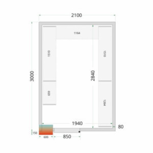 TEFCOLD külmkambri paneel 2100x3000x2200mm - Isolatsioon 80mm