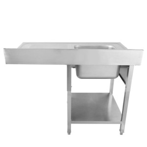 Plonge koos nõudepesumasina, tagaseina ja riiuliga - 1200 x 700 - nõrgumisalus paremal - Dynasteel