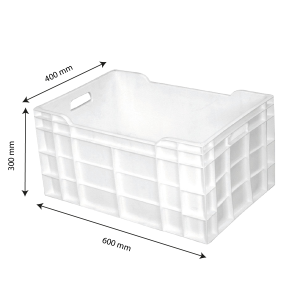 Täis kast 60 L - 600 x 400 - Valge - Gilac