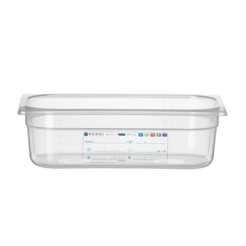 Gastronorm container 1/3 - Brand HENDI - Fourniresto Gastronorm container 1/3 - Brand HENDI - Fourniresto