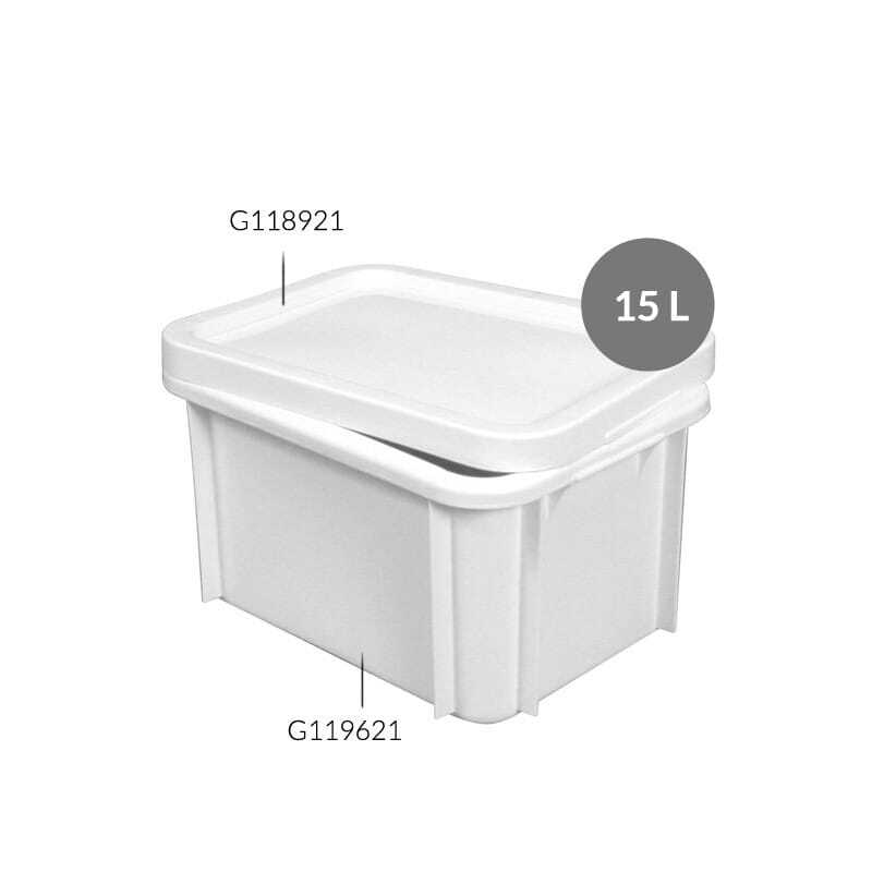 Ristkülikukujuline anum 15 L Valge