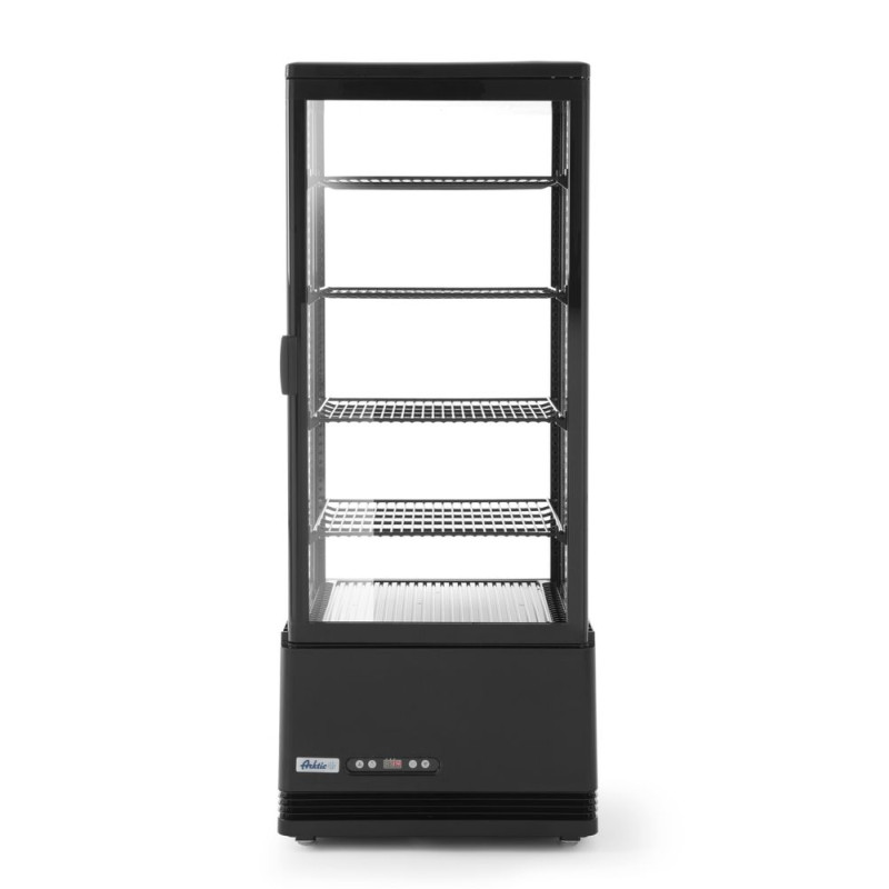 Black Refrigerated Display Case with 4 Glass Sides - 98 liters Black Refrigerated Display Case with 4 Glass Sides - 98 liters