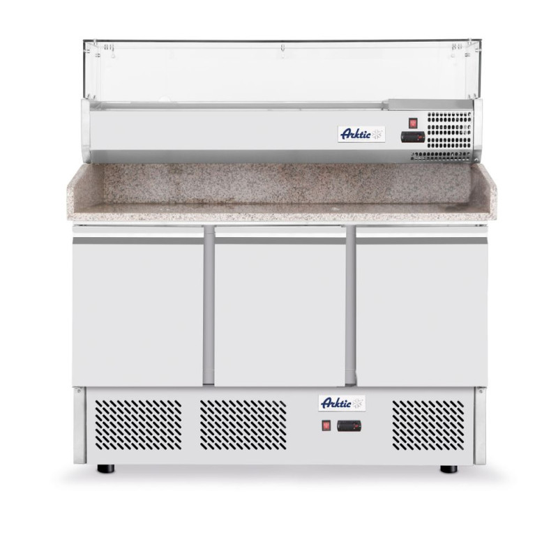 Refrigerated Preparation Counter for Pizzas or Salads - 380 L + 40 L Refrigerated Preparation Counter for Pizzas or Salads - 380 L + 40 L