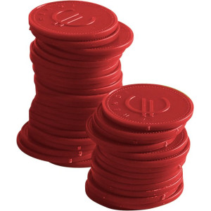 Punased mängumärgid - 100 tükki