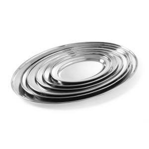 Ovaalne roostevabast terasest plaat - 350 x 240 mm - Bränd HENDI - Fourniresto