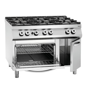 6-burner stove series 900 - Gas Oven GN 2/1 and cabinet from the brand Bartscher