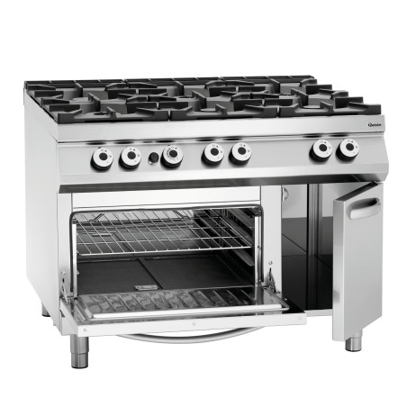 6-burner stove series 900 - Gas Oven GN 2/1 and cabinet from the brand Bartscher