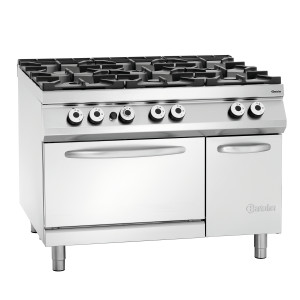 6-burner stove series 900 - Gas Oven GN 2/1 and cabinet from the brand Bartscher