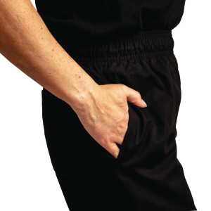 Köögipüksid Easyfit Must Tefloniga - Suurus S - Whites Chefs Clothing - Fourniresto