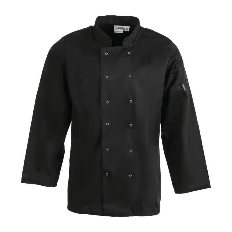 Unisex Black Long Sleeve Vegas Chef Jacket - Size XXL - Whites Chefs Clothing Unisex Black Long Sleeve Vegas Chef Jacket - Size XXL - Whites Chefs Clothing