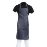 Põlle esitaskuga triibuline sinine ja valge 965 x 710 mm - Whites Chefs Clothing - Fourniresto