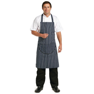 Põlle esitaskuga triibuline sinine ja valge 965 x 710 mm - Whites Chefs Clothing - Fourniresto