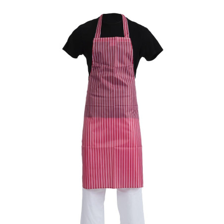 Pritsmeid hülgav triibuline punane ja valge põlle 1016 x 711 mm - Whites Chefs Clothing - Fourniresto