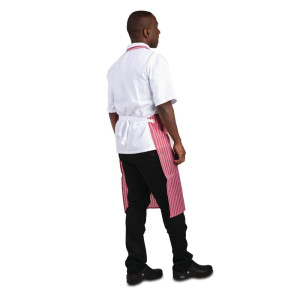 Pritsmeid hülgav triibuline punane ja valge põlle 1016 x 711 mm - Whites Chefs Clothing - Fourniresto