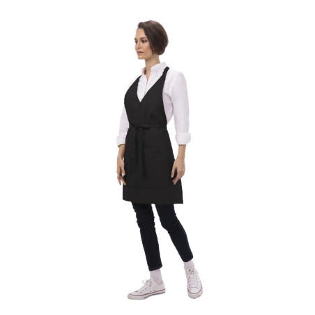 Musta polüester-puuvillane Tuxedo põlle esilukuga 698 x 838 mm - Chef Works - Fourniresto