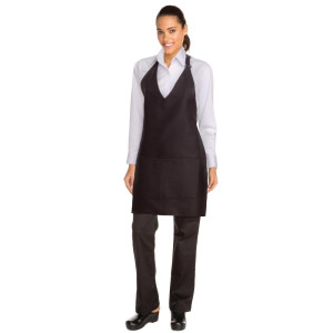 Musta polüester-puuvillane Tuxedo põlle esilukuga 698 x 838 mm - Chef Works - Fourniresto