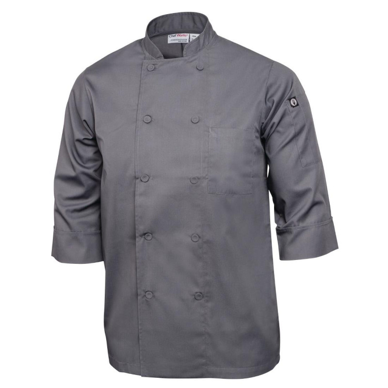 Veste De Cuisine Mixte Grise - Taille M - Chef Works - Fourniresto Veste De Cuisine Mixte Grise - Taille M - Chef Works - Fourniresto
