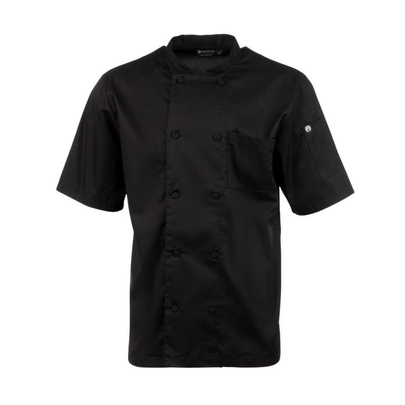 Unisex Black Cool Vent Montreal Chef Jacket - Size S - Chef Works - Fourniresto Unisex Black Cool Vent Montreal Chef Jacket - Size S - Chef Works - Fourniresto