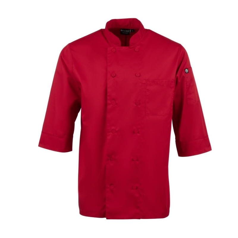Unisex Red Kitchen Jacket - Size S - Chef Works - Fourniresto Unisex Red Kitchen Jacket - Size S - Chef Works - Fourniresto