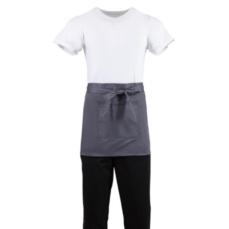 Serveerija lühike hall antratsiitpolüesterpuuvillast esiliist 750 x 373 mm - Whites Chefs Clothing - Fourniresto