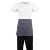 Serveerija lühike hall antratsiitpolüesterpuuvillast esiliist 750 x 373 mm - Whites Chefs Clothing - Fourniresto