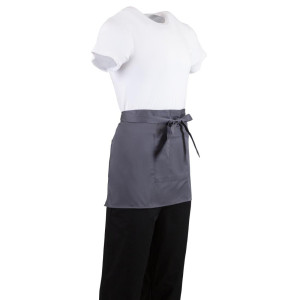 Serveerija lühike hall antratsiitpolüesterpuuvillast esiliist 750 x 373 mm - Whites Chefs Clothing - Fourniresto
