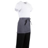Serveerija lühike hall antratsiitpolüesterpuuvillast esiliist 750 x 373 mm - Whites Chefs Clothing - Fourniresto