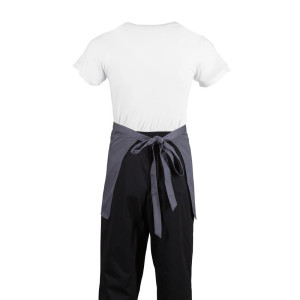 Serveerija lühike hall antratsiitpolüesterpuuvillast esiliist 750 x 373 mm - Whites Chefs Clothing - Fourniresto
