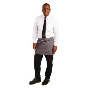 Serveerija lühike hall antratsiitpolüesterpuuvillast esiliist 750 x 373 mm - Whites Chefs Clothing - Fourniresto