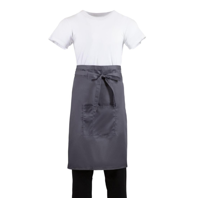 Serveerija hall antratsiitpolüesterpuuvillast esiliist 1000 x 700 mm - Whites Chefs Clothing - Fourniresto Serveerija hall antratsiitpolüesterpuuvillast esiliist 1000 x 700 mm - Whites Chefs Clothing - Fourniresto