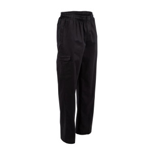 Kokanduspüksid Mixte Fit Cargo Must - Suurus L - Chef Works - Fourniresto