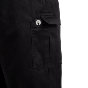 Kokanduspüksid Mixte Fit Cargo Must - Suurus L - Chef Works - Fourniresto