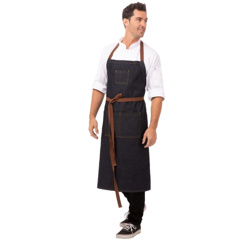 Tablier Bavette Bleu Urban Memphis 890 x 1005 mm - Chef Works - Fourniresto Tablier Bavette Bleu Urban Memphis 890 x 1005 mm - Chef Works - Fourniresto