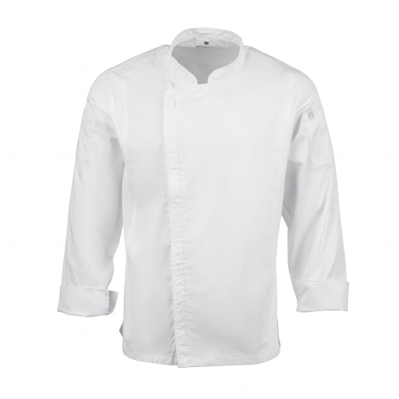 Veste de Cuisine Mixte à Fermeture Eclair Blanche Hartford - Taille M - Chef Works - Fourniresto Veste de Cuisine Mixte à Fermeture Eclair Blanche Hartford - Taille M - Chef Works - Fourniresto