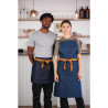 Serveerija teksariietest sinine esiliist koos ooker vööga puuvillast 700 x 430 mm - Whites Chefs Clothing - Fourniresto