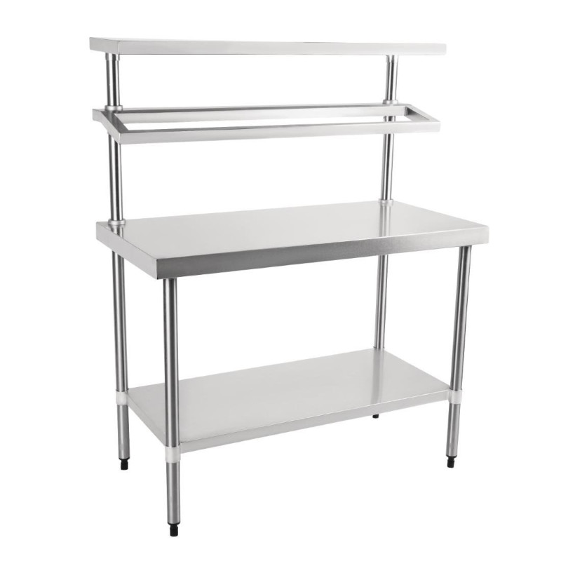Stainless Steel Preparation Table With GN 1200 X 600 Mm Tray Support - Vogue - Fourniresto Stainless Steel Preparation Table With GN 1200 X 600 Mm Tray Support - Vogue - Fourniresto