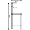 Roostevabast terasest ettevalmistuslaud koos GN-kaanega 1200 x 600 mm - Vogue - Fourniresto