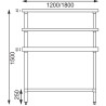 Roostevabast terasest laud kahe ülemise riiuliga 1200 x 600 mm - Vogue - Fourniresto