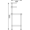 Roostevabast terasest laud kahe ülemise riiuliga 1200 x 600 mm - Vogue - Fourniresto